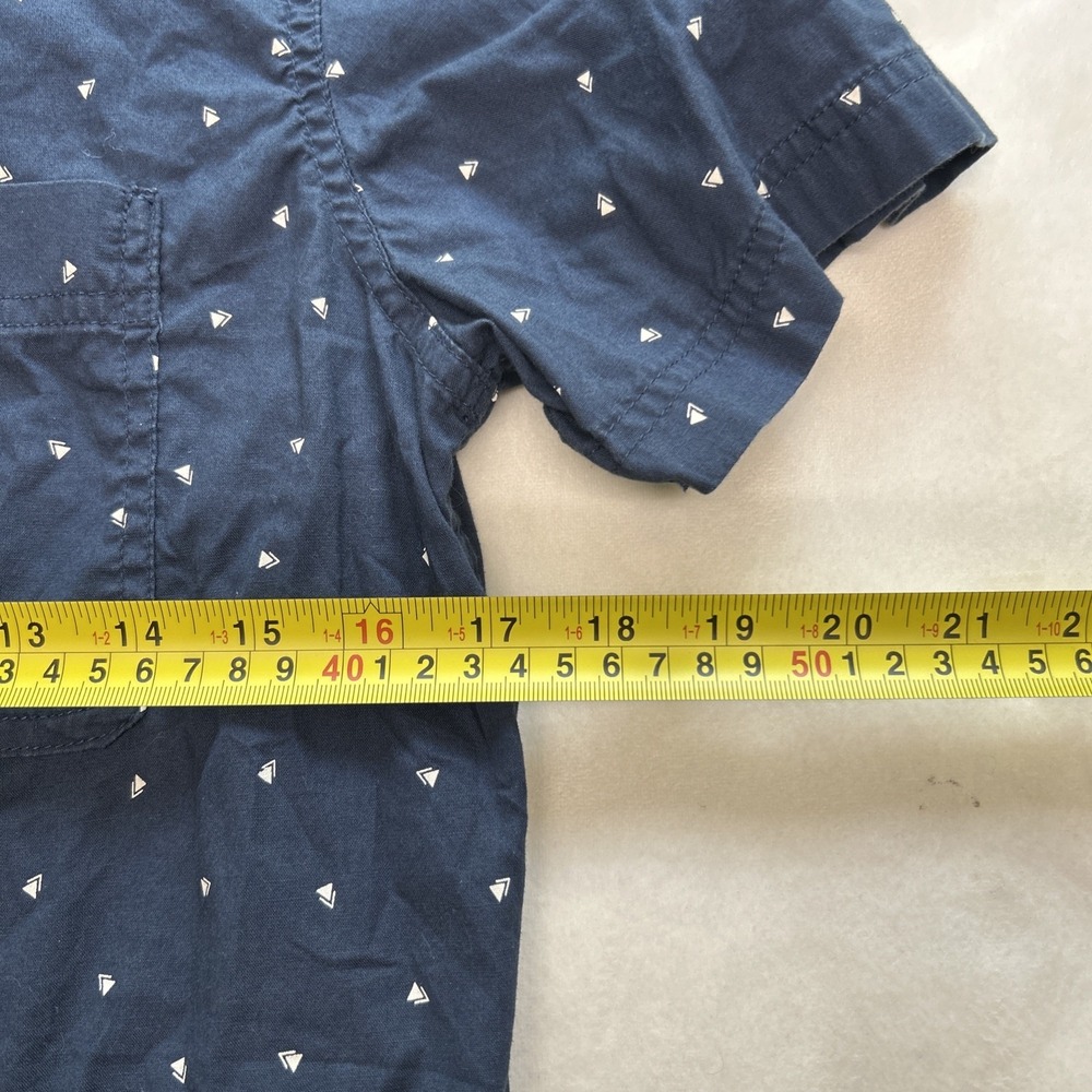 American Eagle Men's Navy Printed Button Up Shirt XS Short Sleeve Casual - Picture 6 of 7